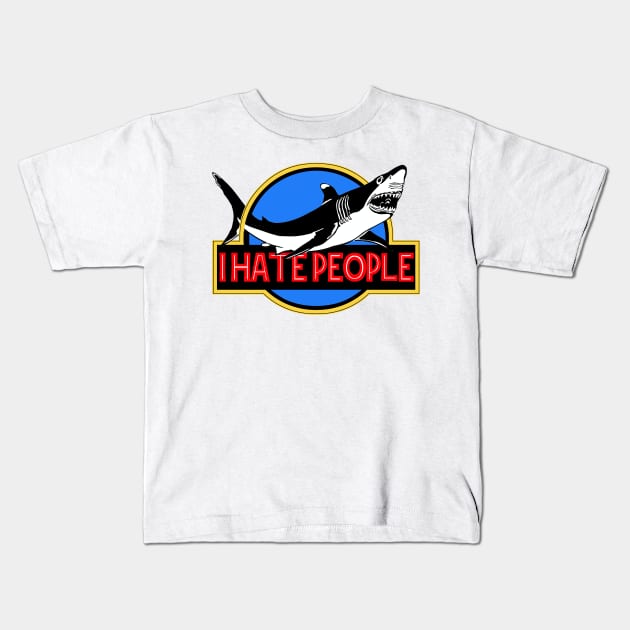 Shark Hate People Kids T-Shirt by ananitra